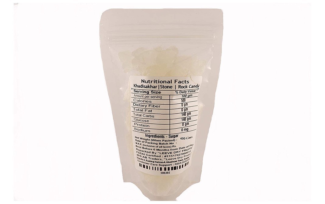 Leeve Dry fruits Khadisakhar Stone/Rock Candy   Pack  400 grams